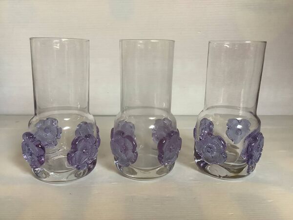Trio de vases czech sklo union Crystal glass