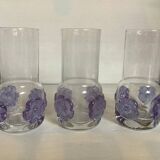 Trio of Czech Sklo Union Crystal glass vases