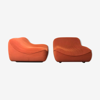 Pair of mussy model armchairs, Italy 1972