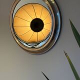 Miroir rond en métal , Italie années 1970