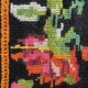 Floral handwoven carpet, colors on a black background - 262x160cm