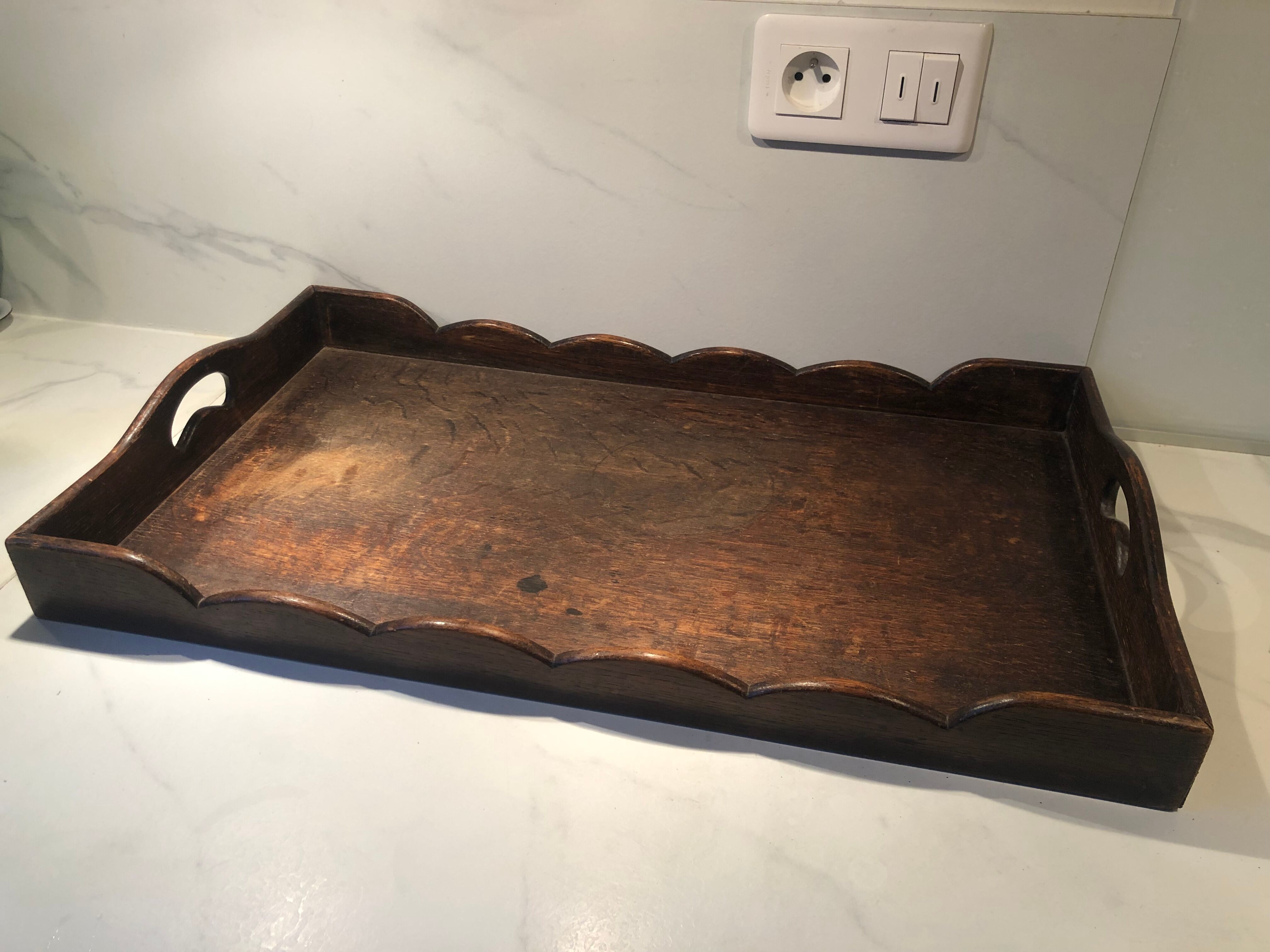 Old wooden tray