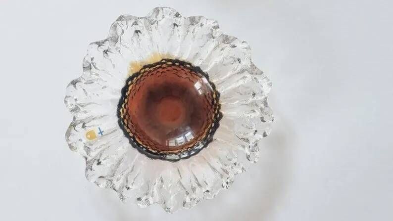 Pertti Santalahti Glass Bowl, Humppila, Finland, 1960s