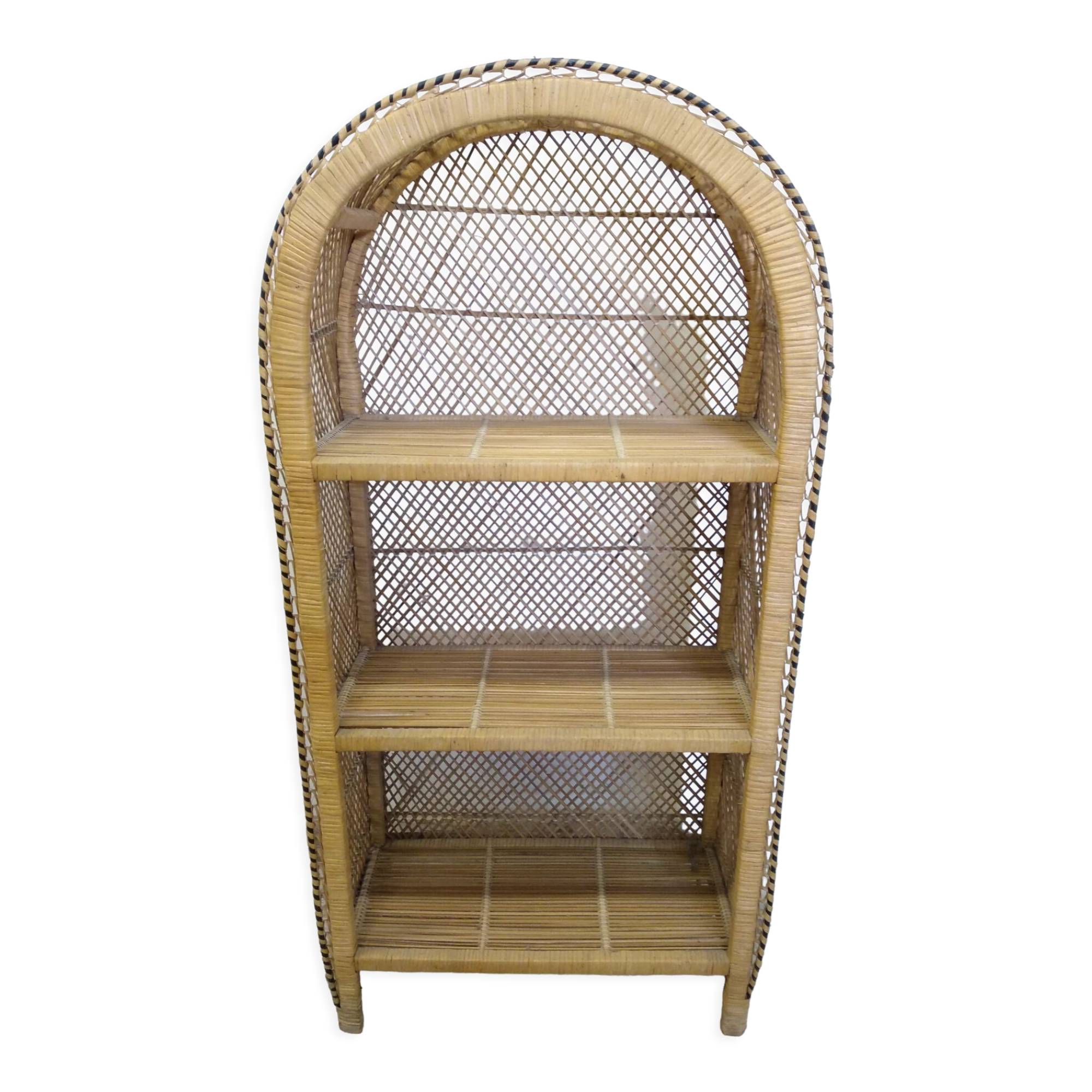 Étagère en osier vintage