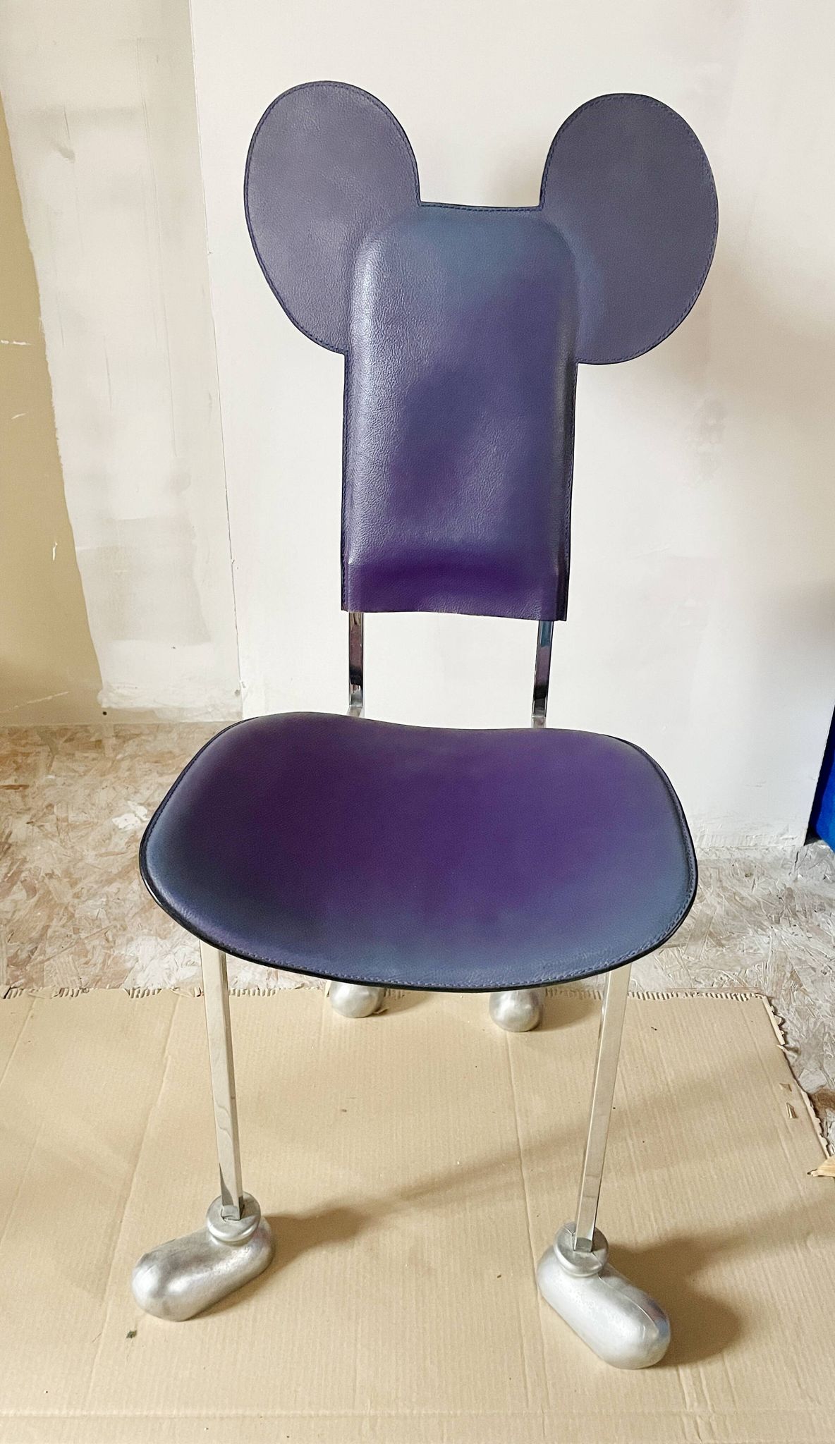 Javier Mariscal chair - "Garriris" model purple leather