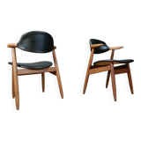 Vintage Cowhorn Dining Chairs by Tijsseling Meubelfabriek, Hulmefa, 1960s,