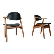 Vintage Cowhorn Dining Chairs by Tijsseling Meubelfabriek, Hulmefa, 1960s,