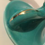 Pair of turquoise ceramic candlesticks