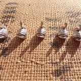 5 vintage swan knife holders. silver plated