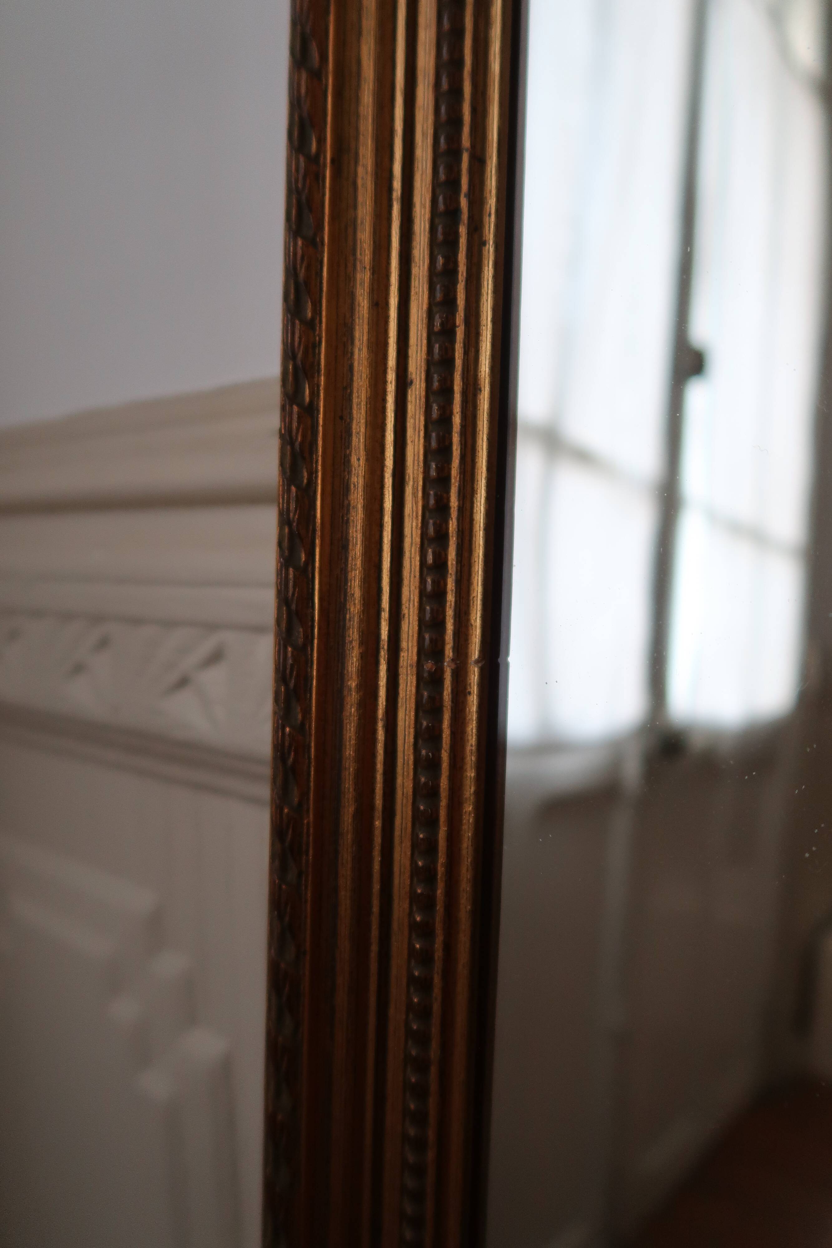 Very large golden mirror full foot 37x147cm