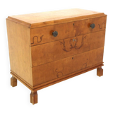 Scandinavian birch chest of drawers, Swedish modern, Sweden, 1940