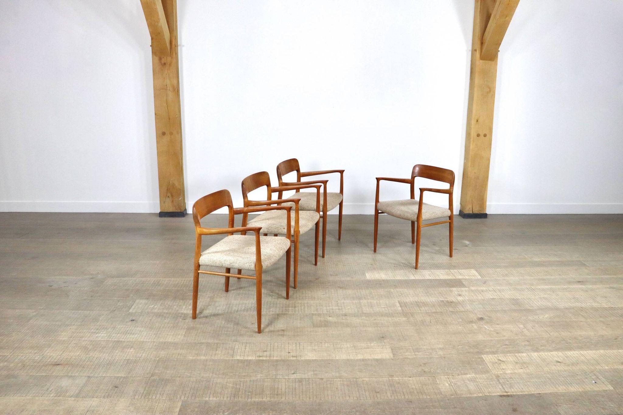 Set Of 4 Model 56 Dining Chairs In Oak By Niels Otto Møller, 1960s