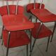 Lot de 4 chaises formica rouge