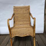 Pair of Vivai del Sud rattan wicker bamboo chairs