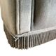 Vintage blue-grey velvet fringed seat / armchair