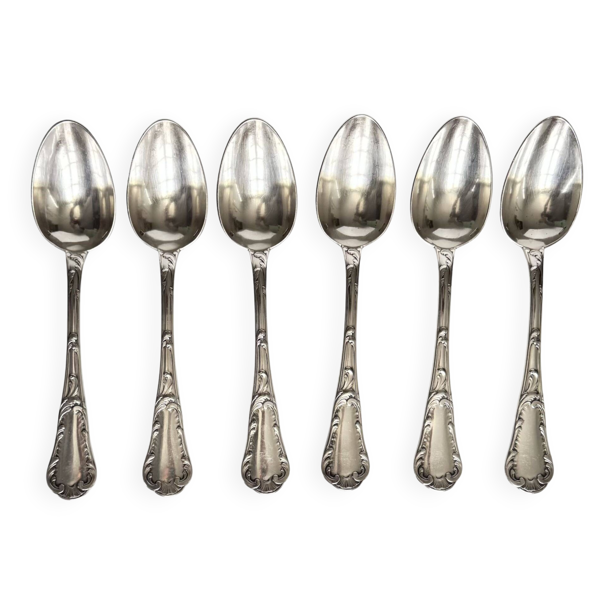 Christofle Chrysanthemum | Set of 6 Spoons | Art Nouveau
