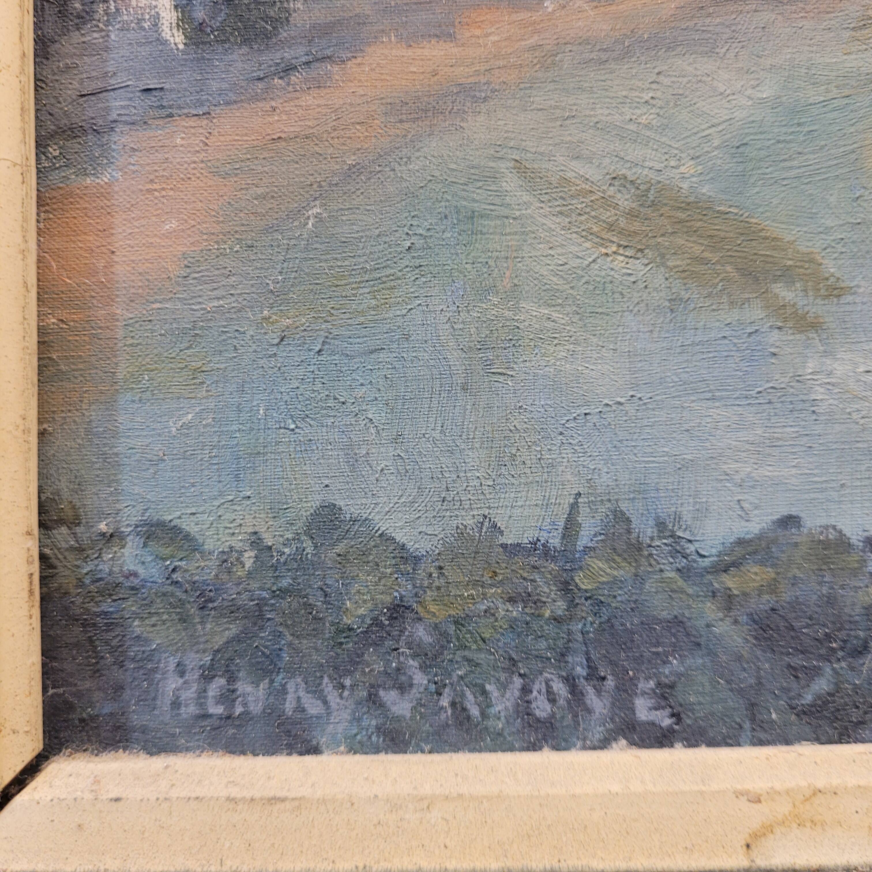 Oil on the link “Vista urbana en invierno”, Firmado “Henry Savoye”, pps. s. XX - France