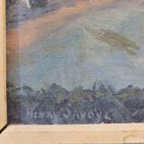 Oil on the link “Vista urbana en invierno”, Firmado “Henry Savoye”, pps. s. XX - France