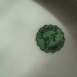 6 flat plates of porcelain "B.F Limoges" garland of roses and geometric frieze, lot 2.