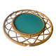 Round vintage rattan mirror