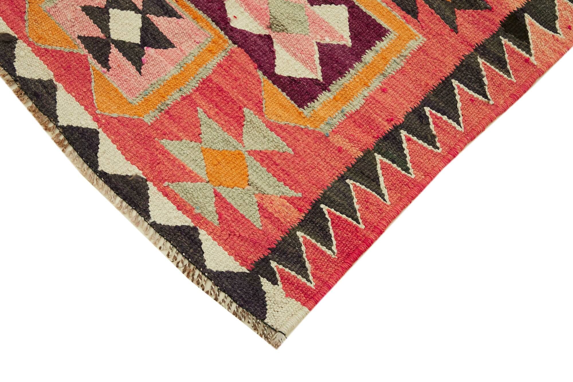 Turkish Handwoven Vintage Herki Kilim 92 cm x 335 cm