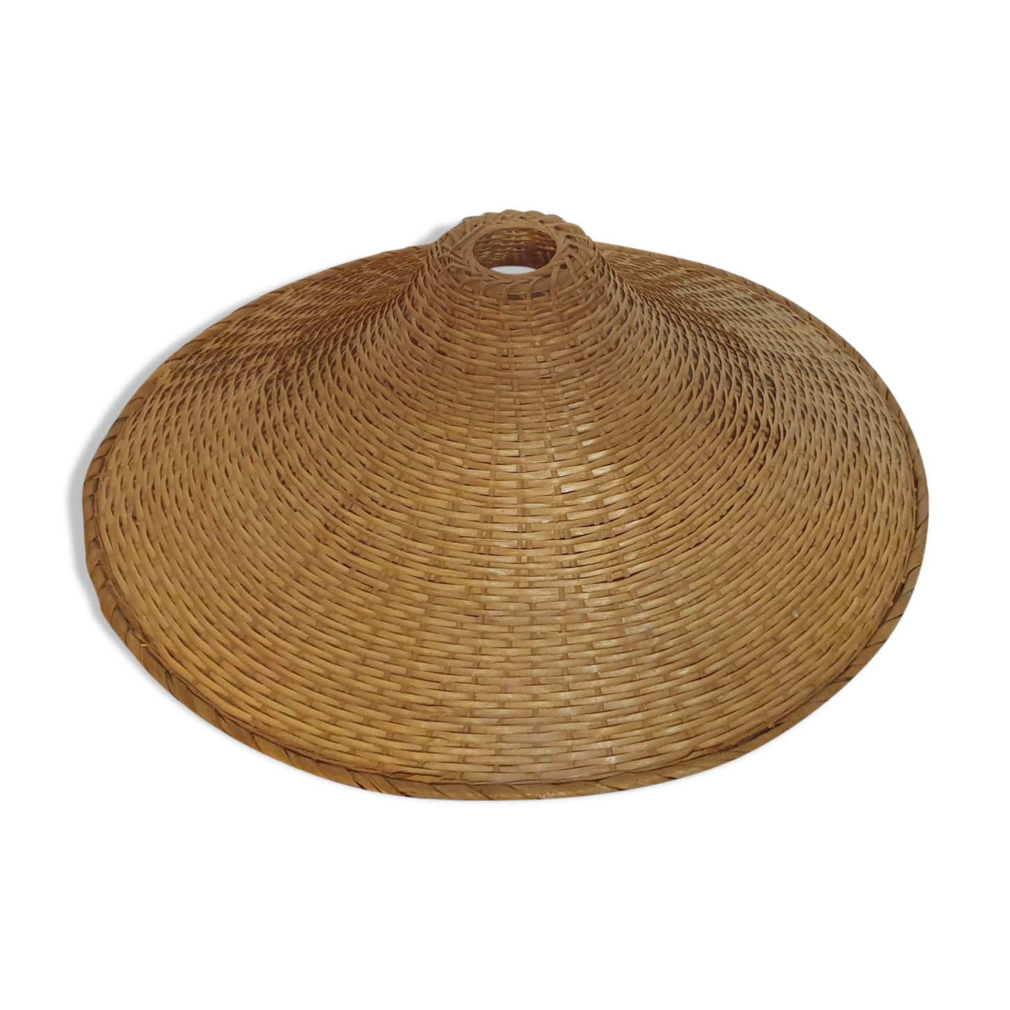 Vintage xxl hanging lamp in rattan, 1960/70