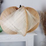 Vintage wood and wicker suspension design