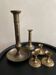 Set of 5 antique brass candlesticks – Napoleon III style / Rat de c