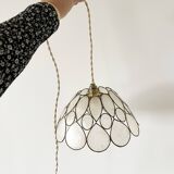 Mother-of-pearl petal pendant lamp