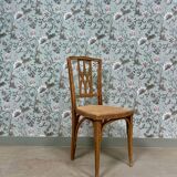Art Nouveau chair in wood and canework