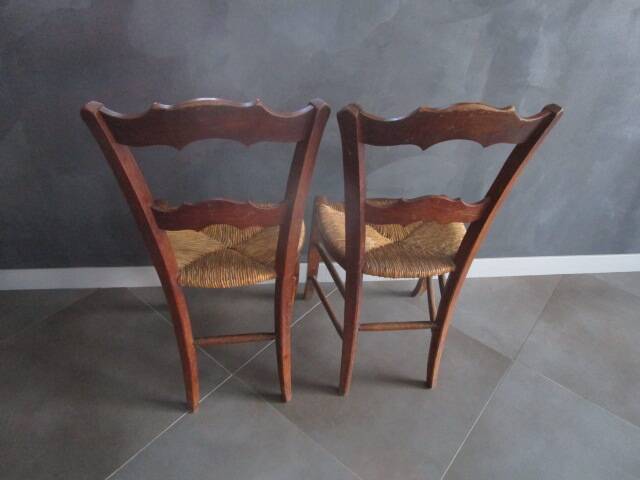 2 old straw chairs