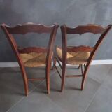 2 old straw chairs