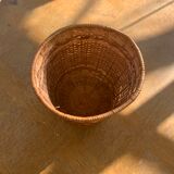 Vintage braided wicker pot cover