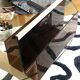 Magazine rack Plexiglas Steel brown smoked vintage retro deco Disk Mobilie