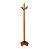 Porte-manteau crayon XL vintage années 1980 en bois, style Memphis, Italie, par Artema
