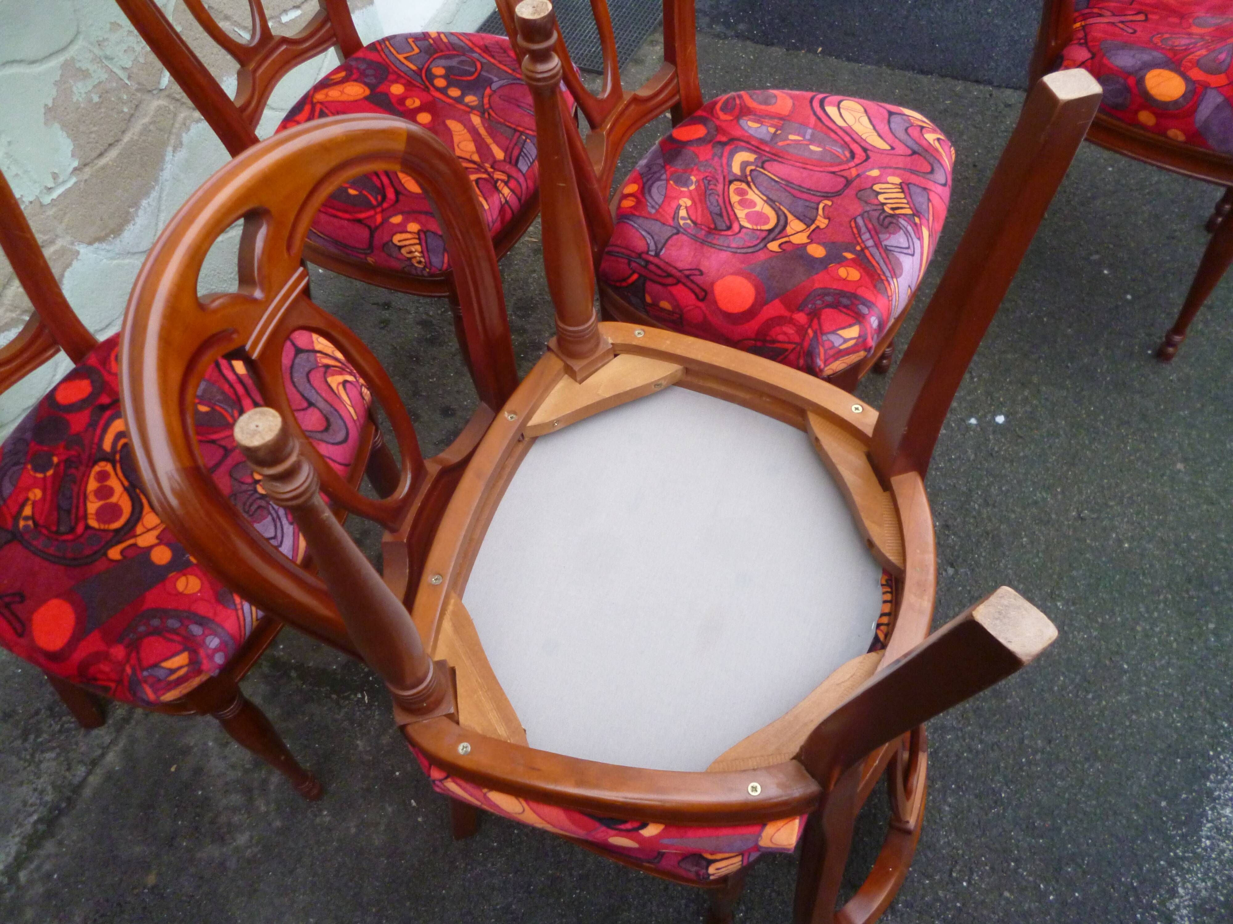 Suite of 6 Louis Philippe style cherry chairs