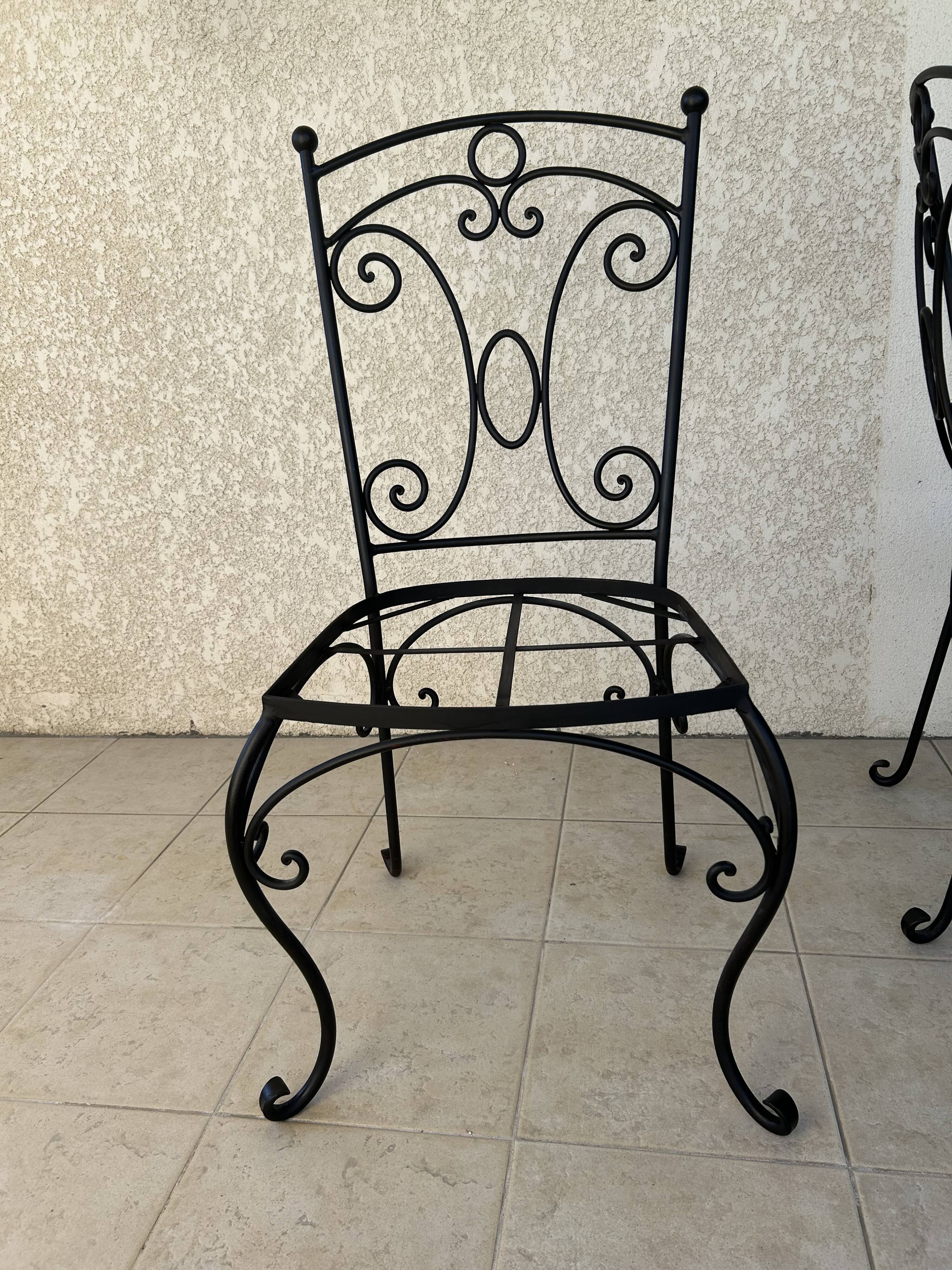 lot 6 chaises en fe forgé