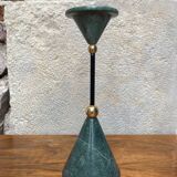 80s marble and brass candle holder