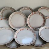 Set of 12 flat plates in niderviller glazed stoneware
