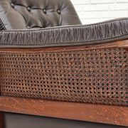 1970s, Scandinavian armchair, brown furniture leather, teak wood legs.