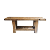 Établi en bois brut ancien