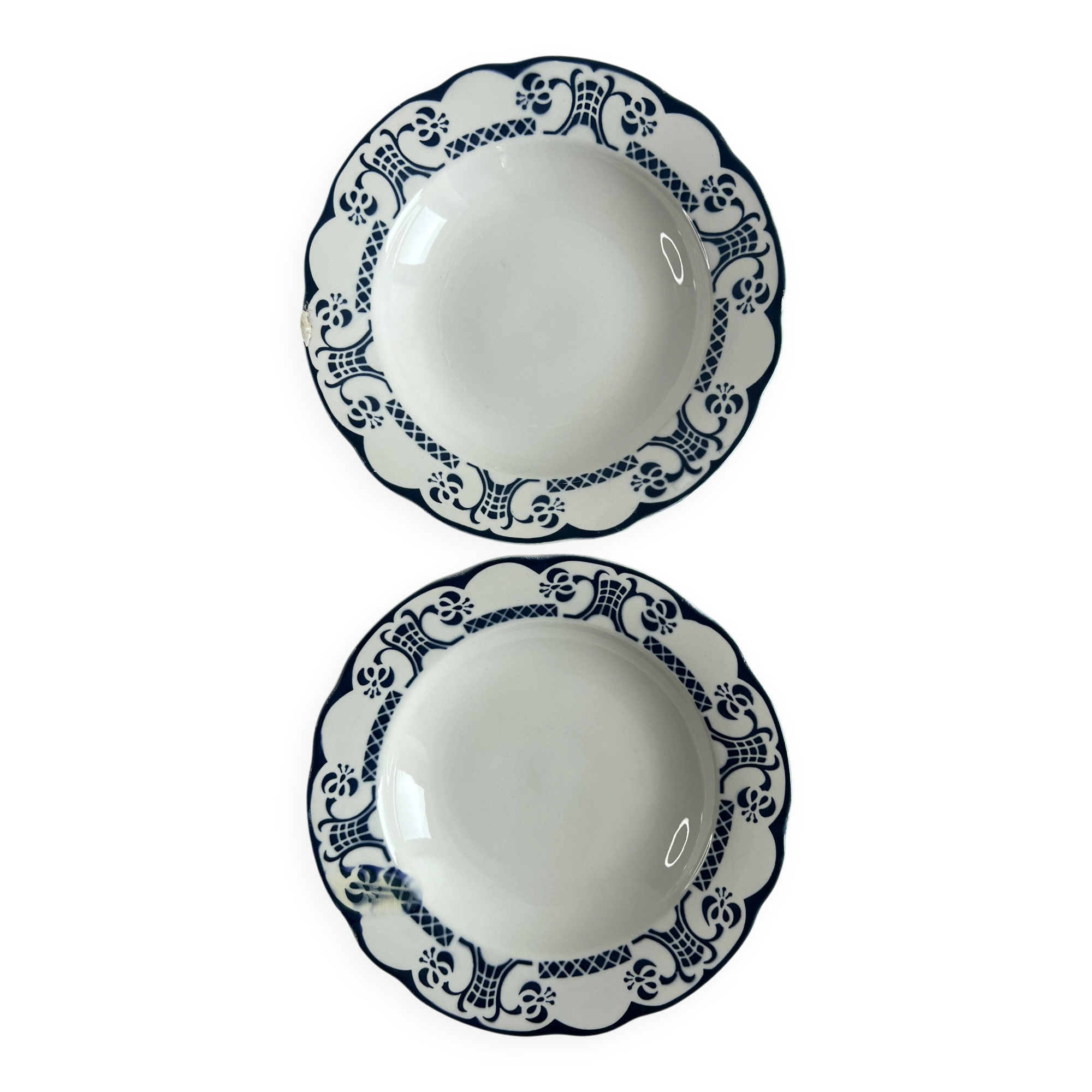 Set of 2 deep plates Marie Christine Sarreguemines