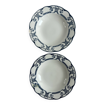 Set of 2 deep plates Marie Christine Sarreguemines