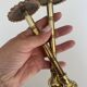 2 vintage gold brass hooks for coat rack or curtains