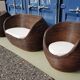 Set canapé sofa et ses 2 chauffeuses en rotin