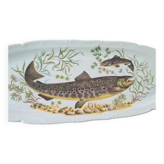 Plat à poisson : porcelaine de Sologne