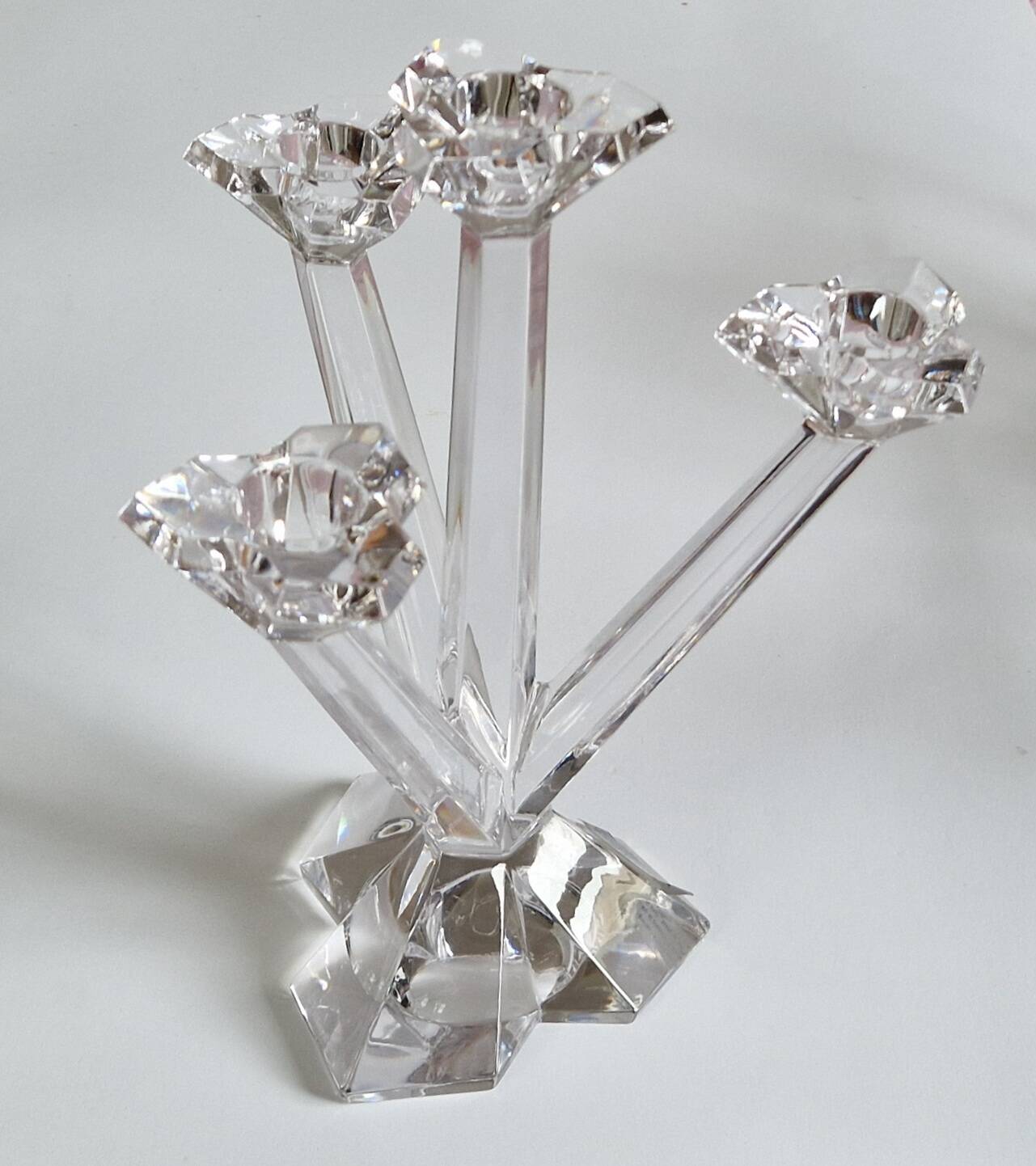 Bougeoir 4 branches en cristal Villeroy & Bosch, état neuf