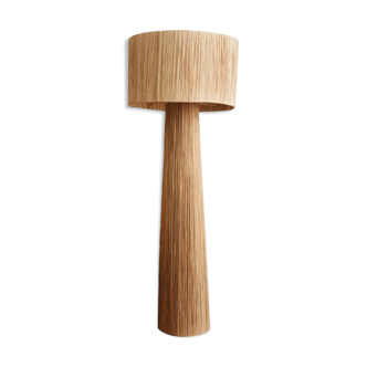 Natural raffia floor lamp
