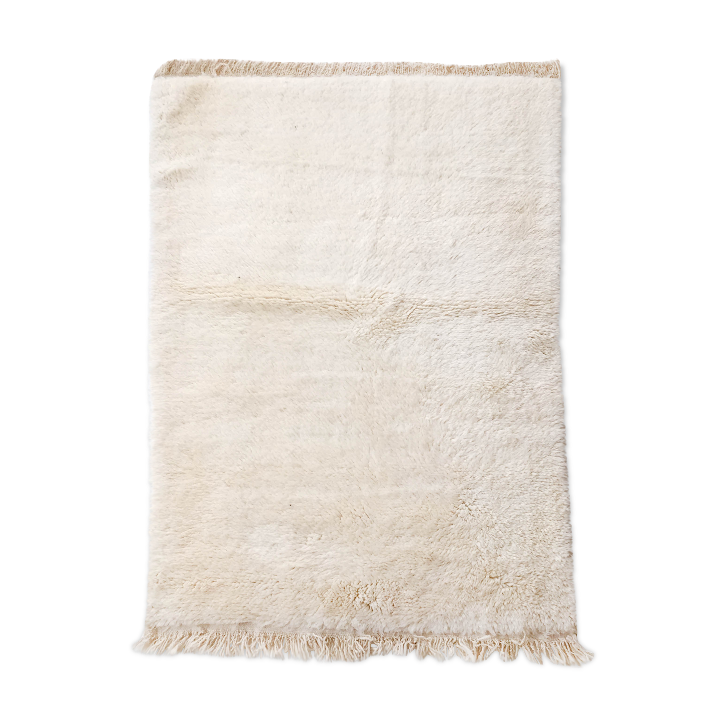 Moroccan Berber carpet blessed ouarain ecru plain 170x110cm