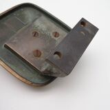 Mid Century Solid Abstract Brutalist Bronze front Door Handle with key hole